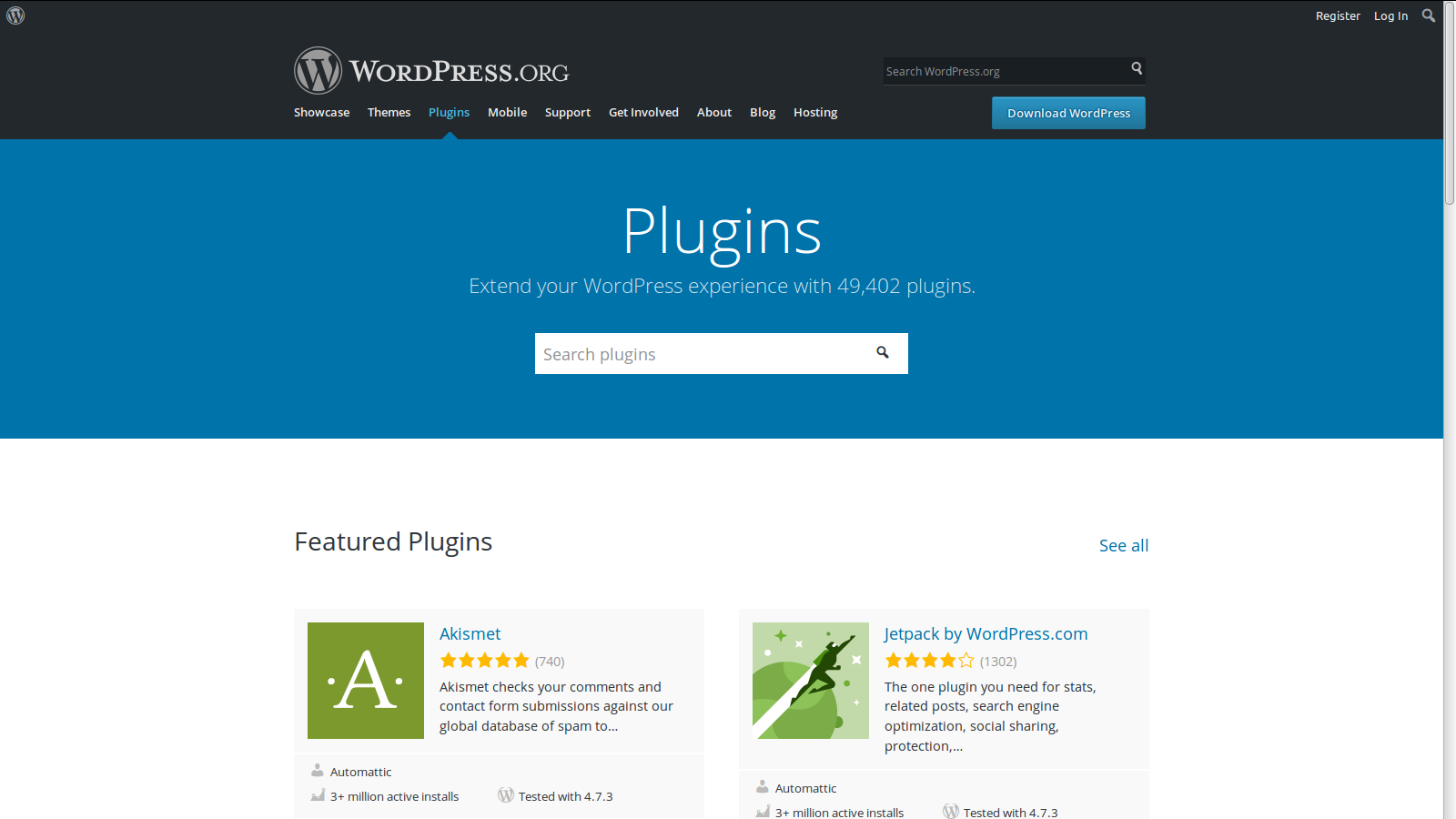 Wordpress search plugin files